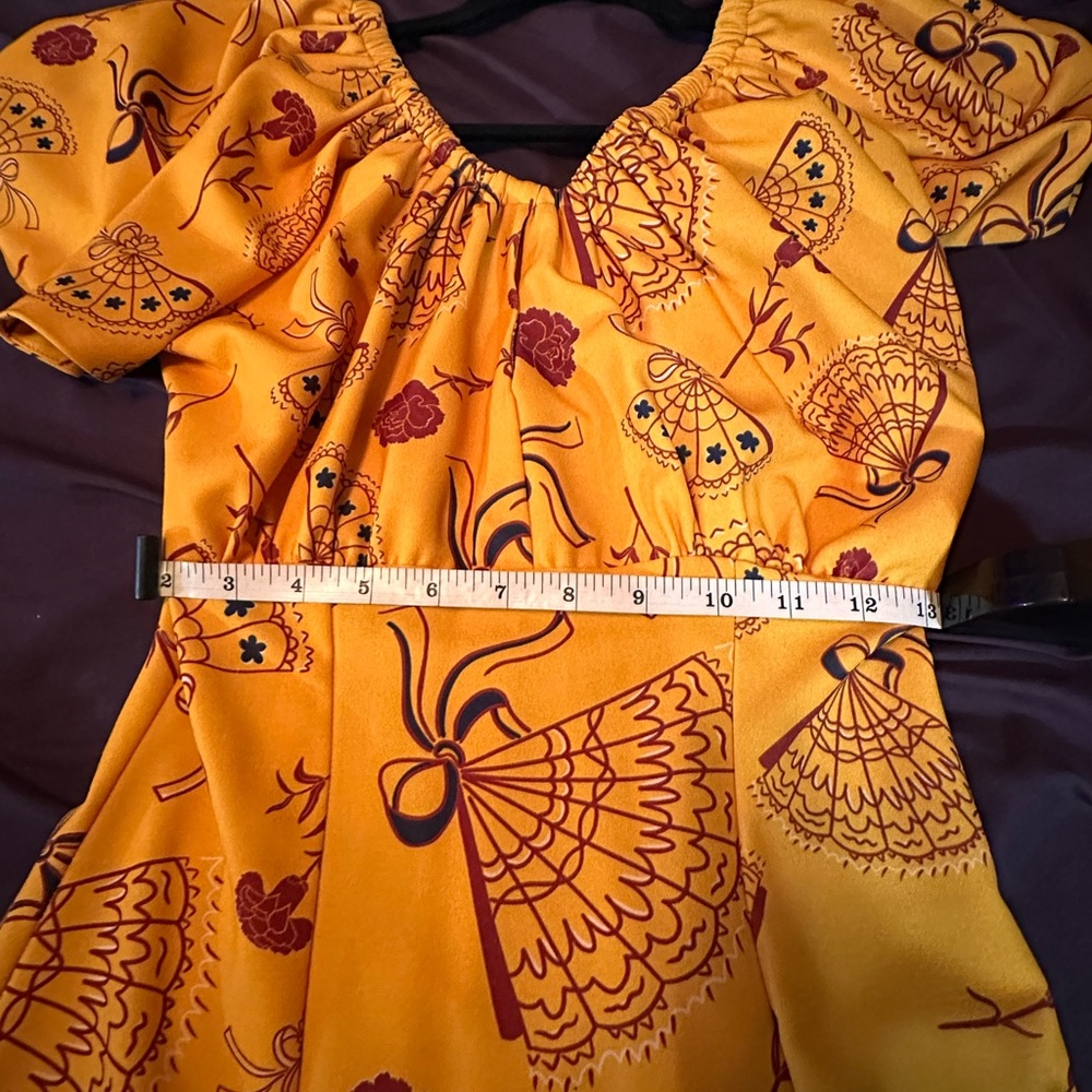 Pinup Girl Clothing Spanish Fans butterfly dress Size Small - Picture 2 of 3